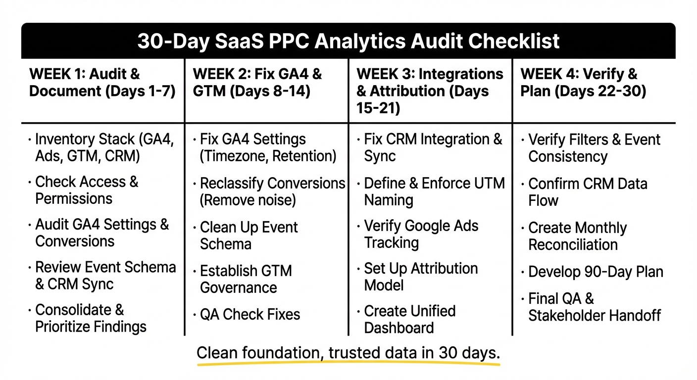 30-Day PPC Analytics Audit Checklist