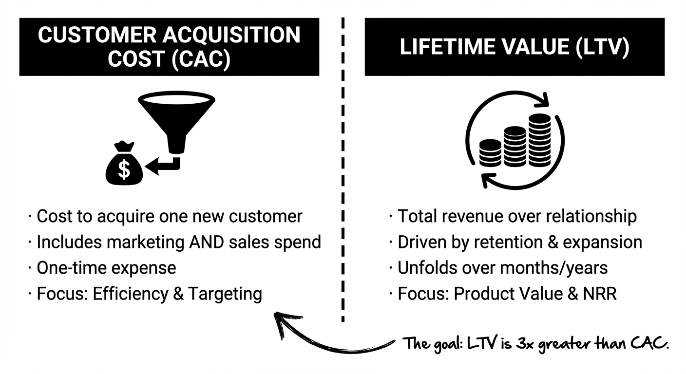 CAC vs LTV Comparison Diagram