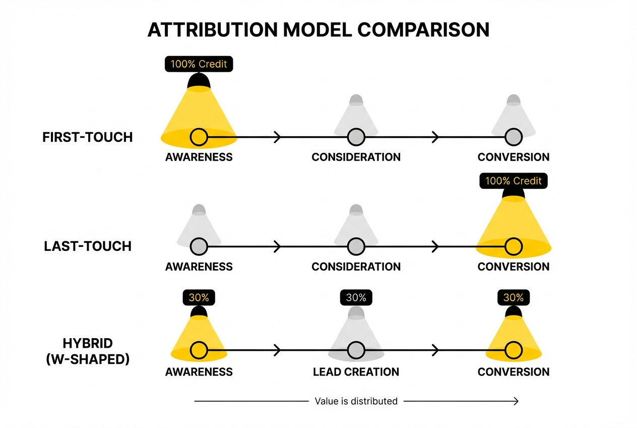 attribution model comparison