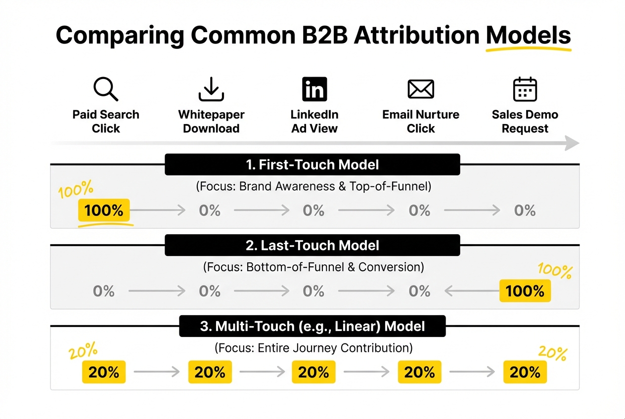 b2b attribution models comparison