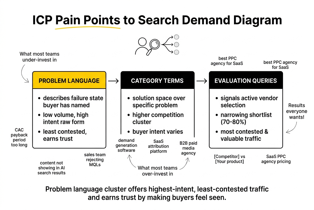 ICP Pain Points to Search Demand Diagram