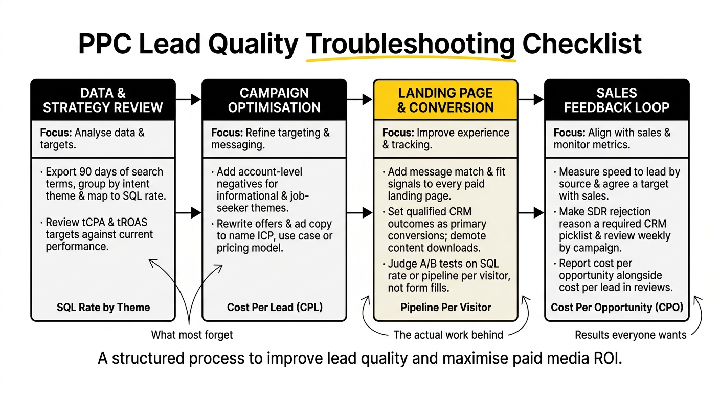 PPC lead quality troubleshooting checklist for B2B SaaS marketing teams
