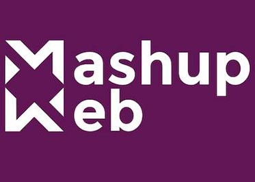 White stylized Mashup Web logo on a purple background.