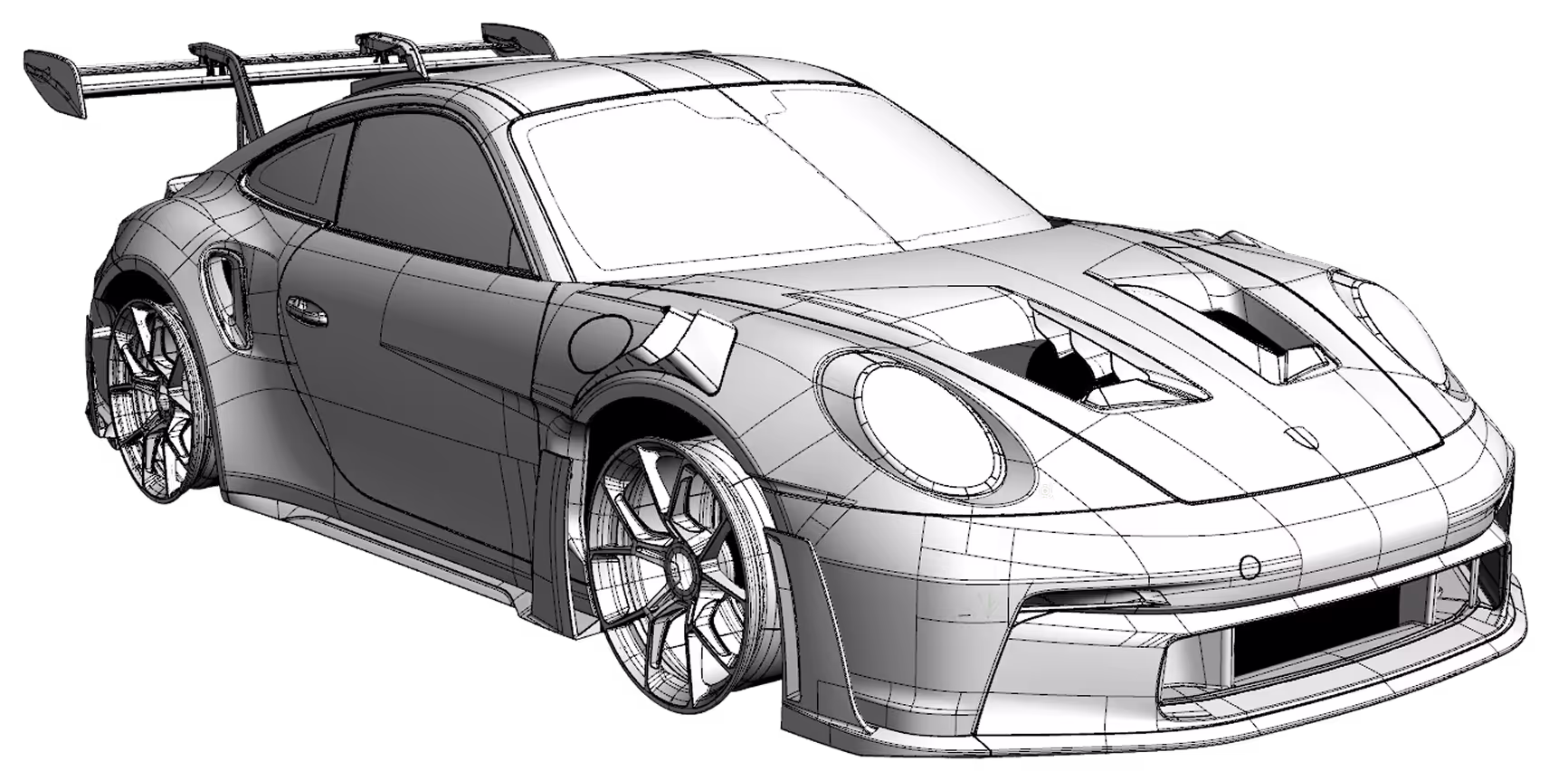 Porsche gt3 rs cas modeling Patch Layout