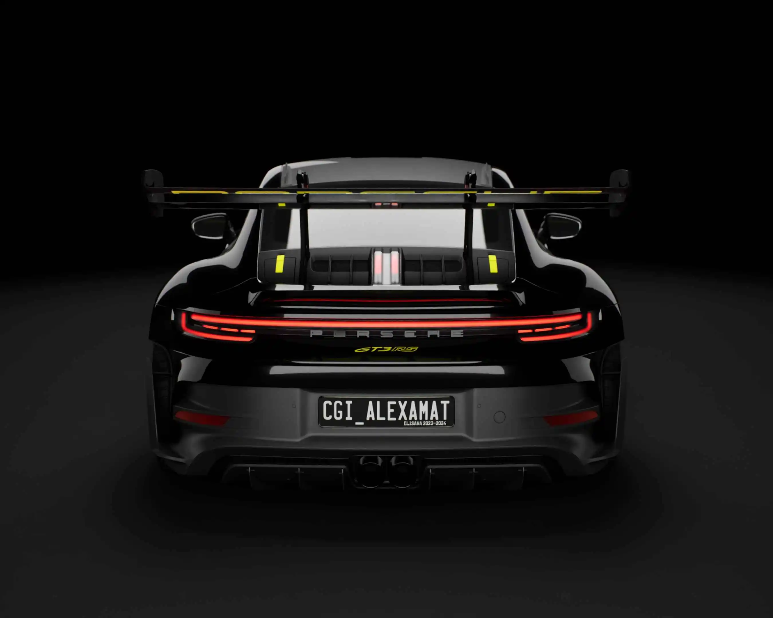Porsche gt3 rs render rear