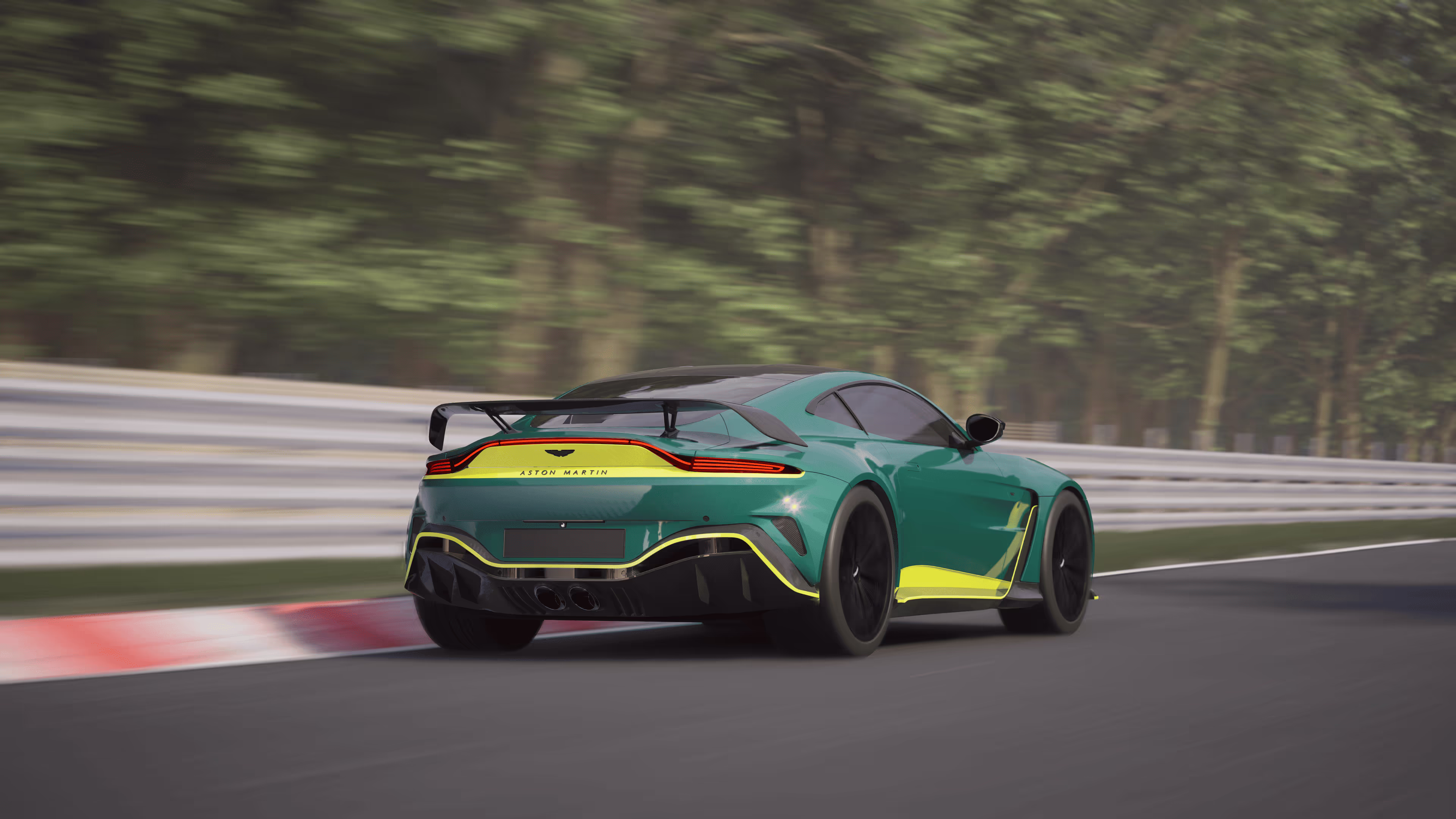 Aston Martin Vantage render track context rear