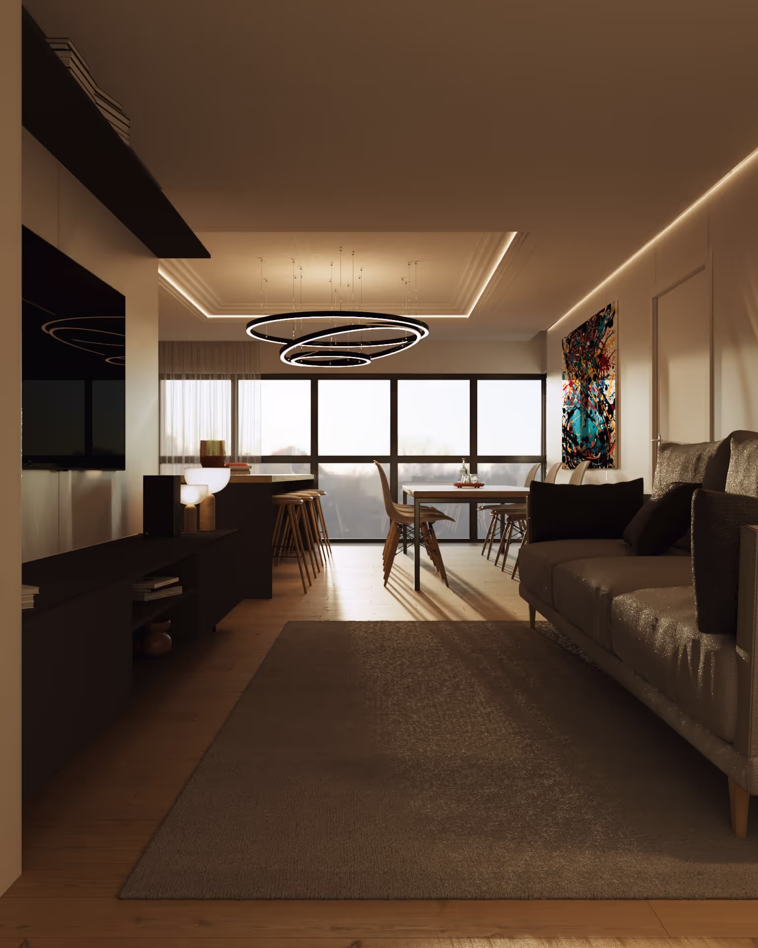 modern office interior render architectural visualitzation