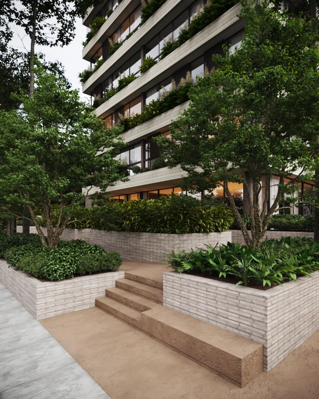 Kaisergarten exterior vegetation render architectural visualitzation