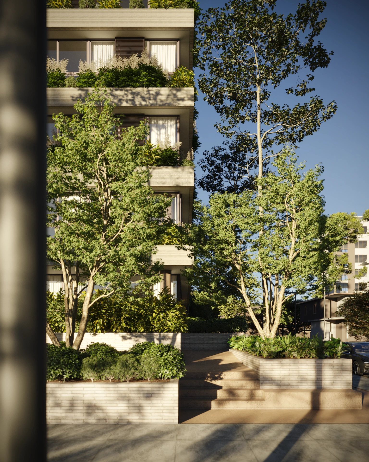 Kaisergarten exterior vegetation render architectural visualitzation