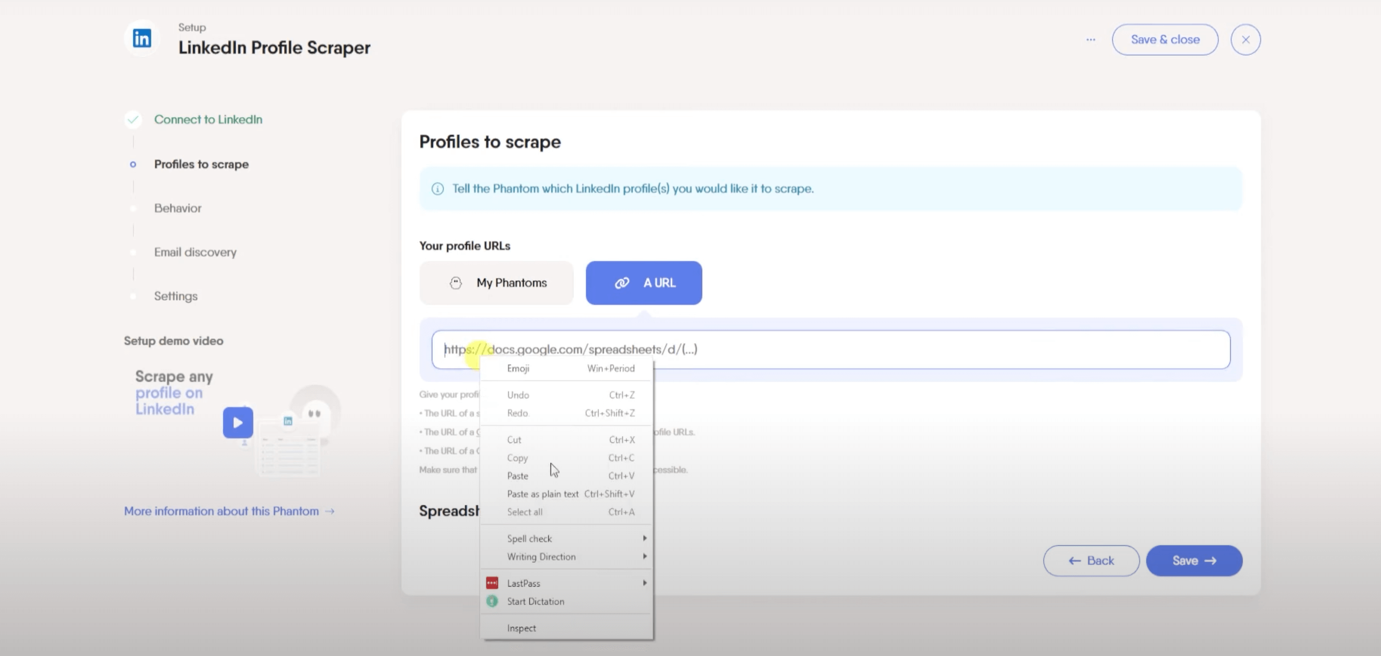 Phantombuster Linkedin Scraper