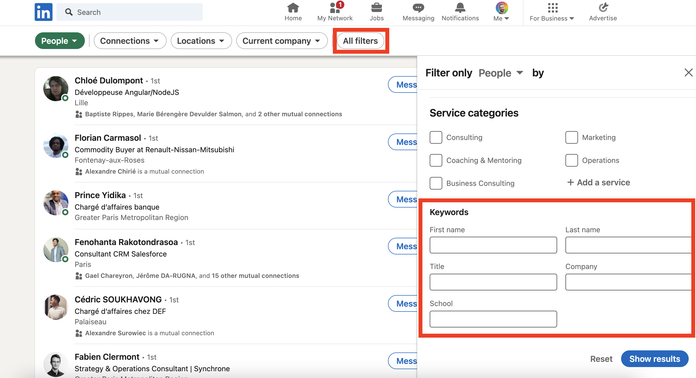 Linkedin Search All Filters