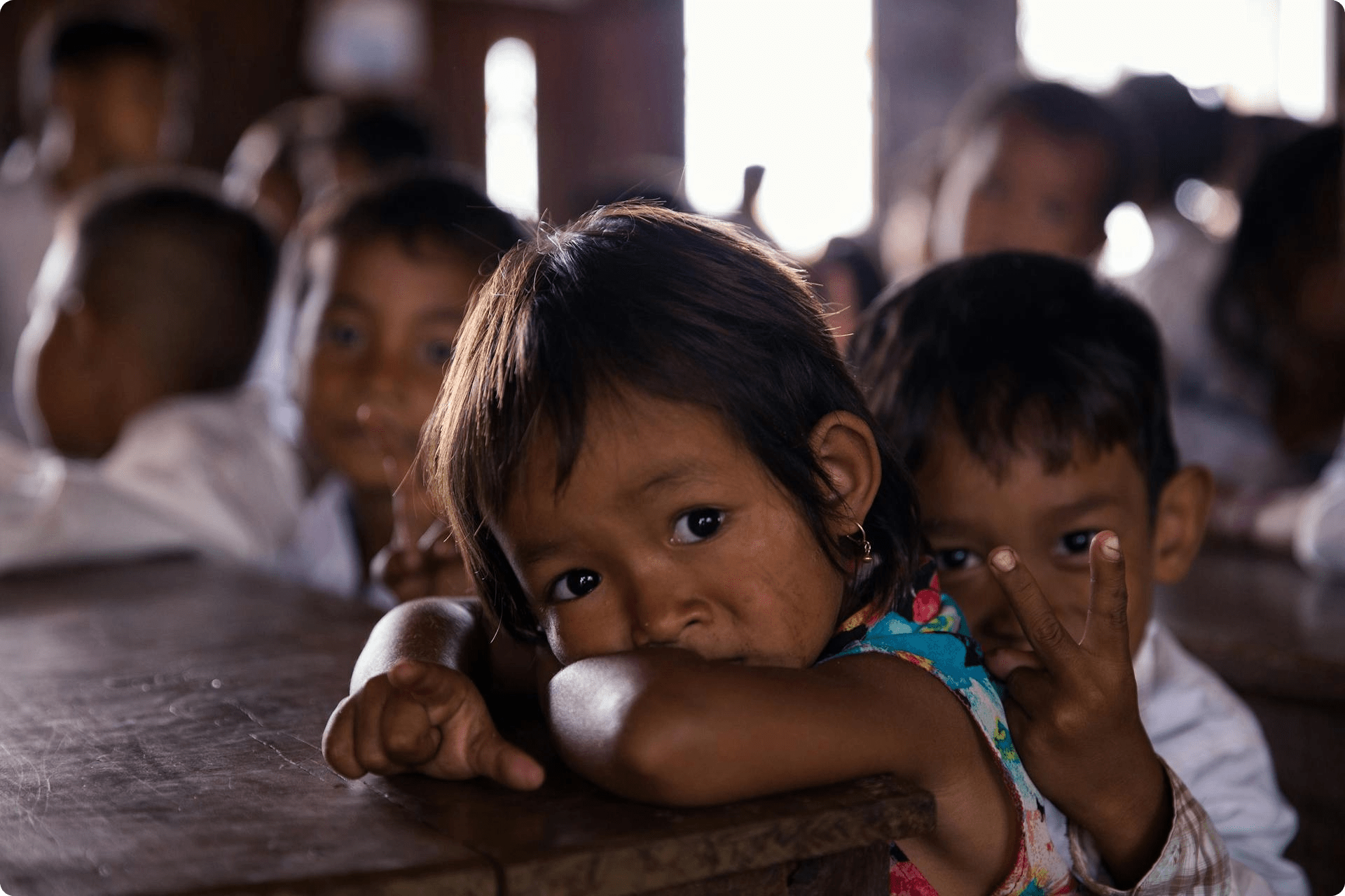 Children in a classroom.