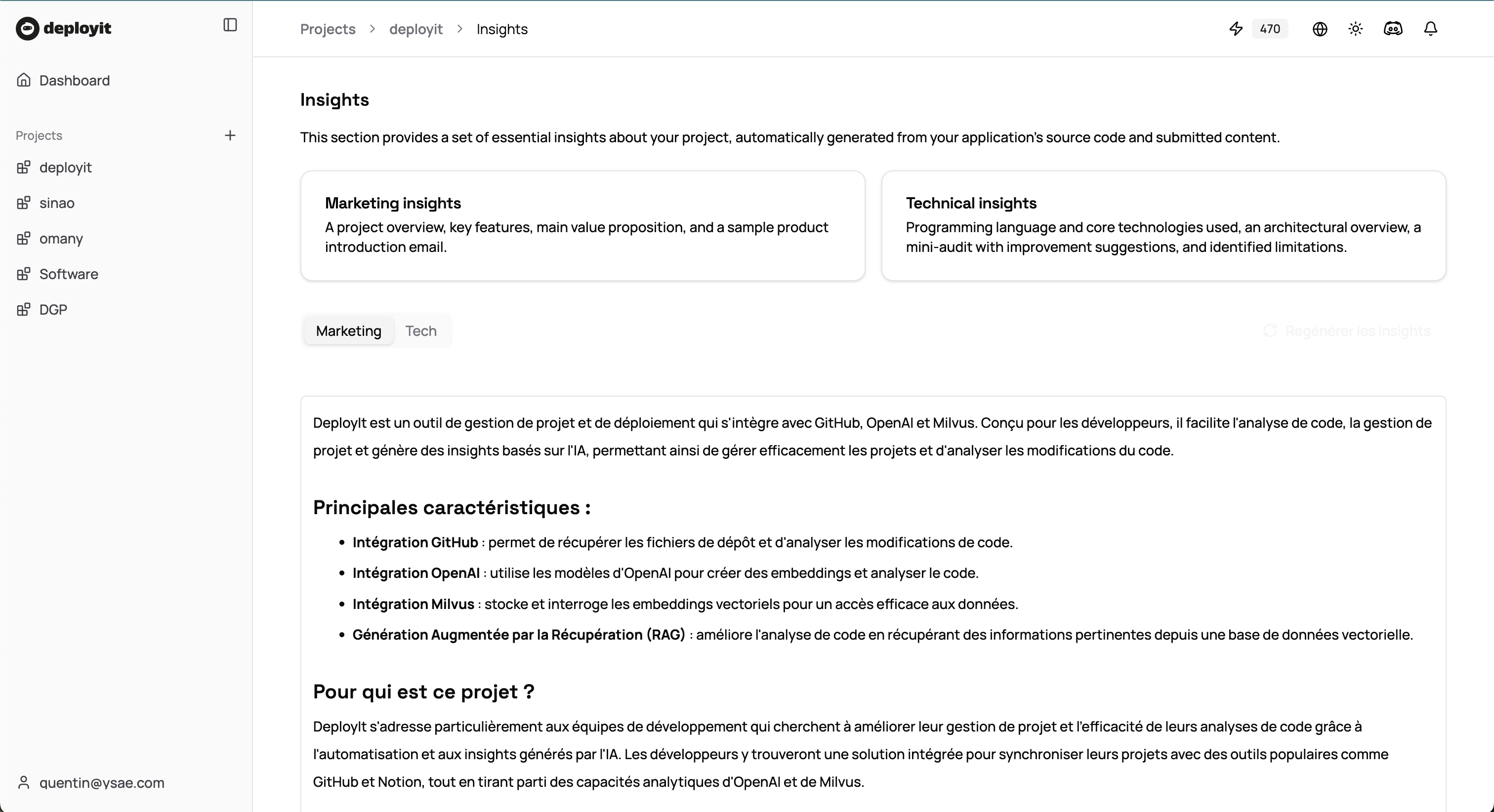 Insights project Deployit
