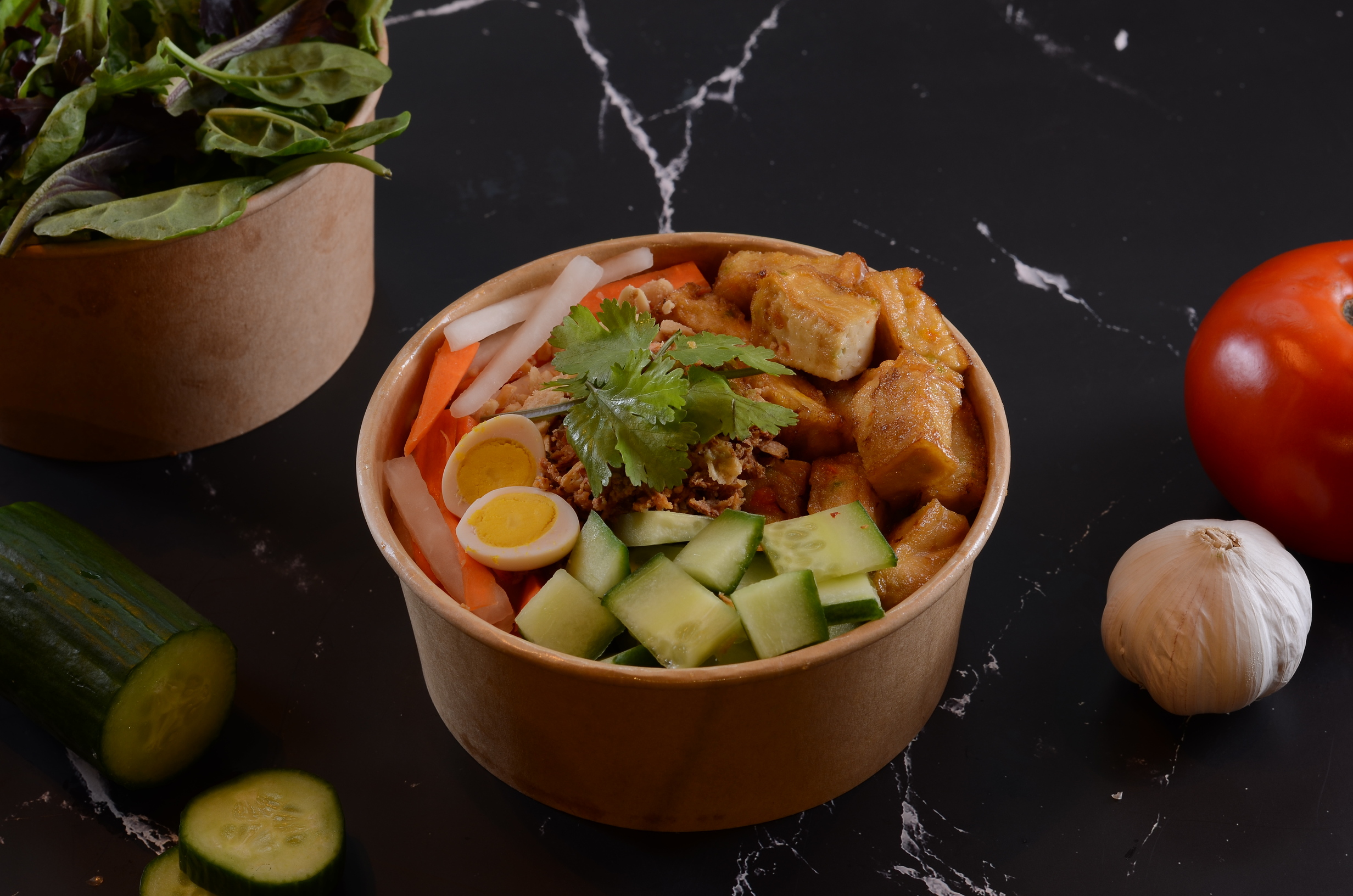 Golden Tofu Veggies Sticky Rice