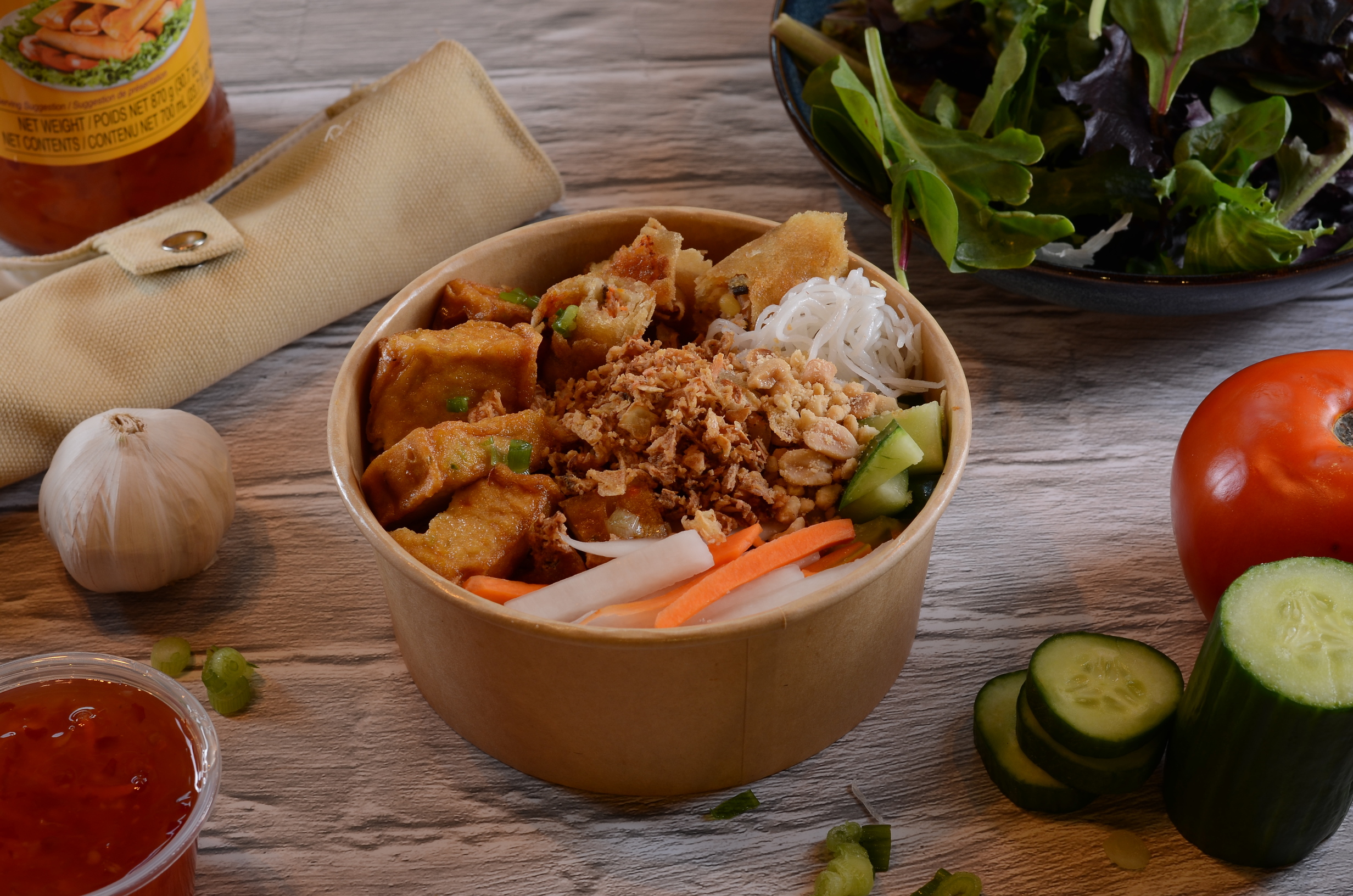 Golden Tofu Veggies Vermicelli