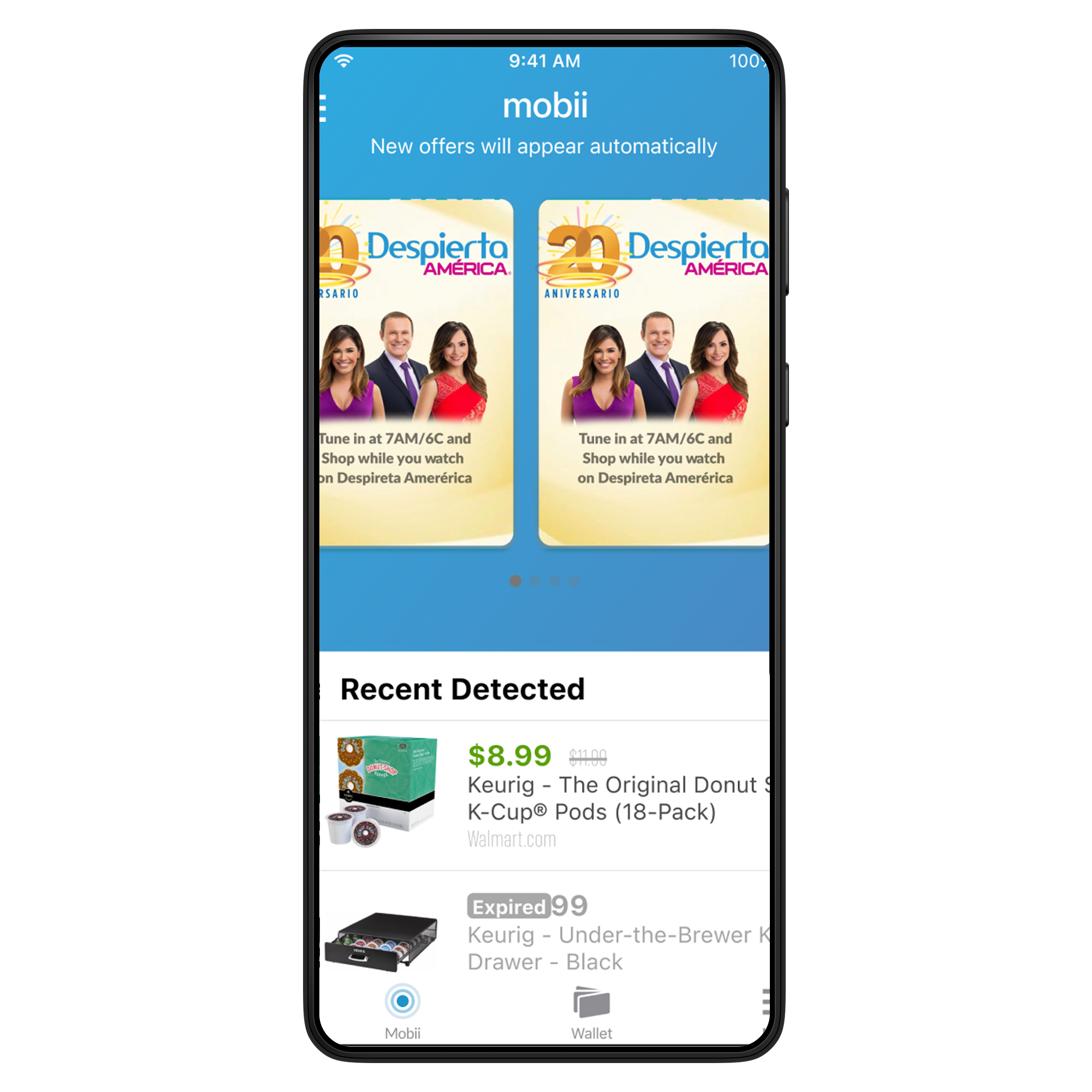 A view of the Mobii redesign concept in a device.