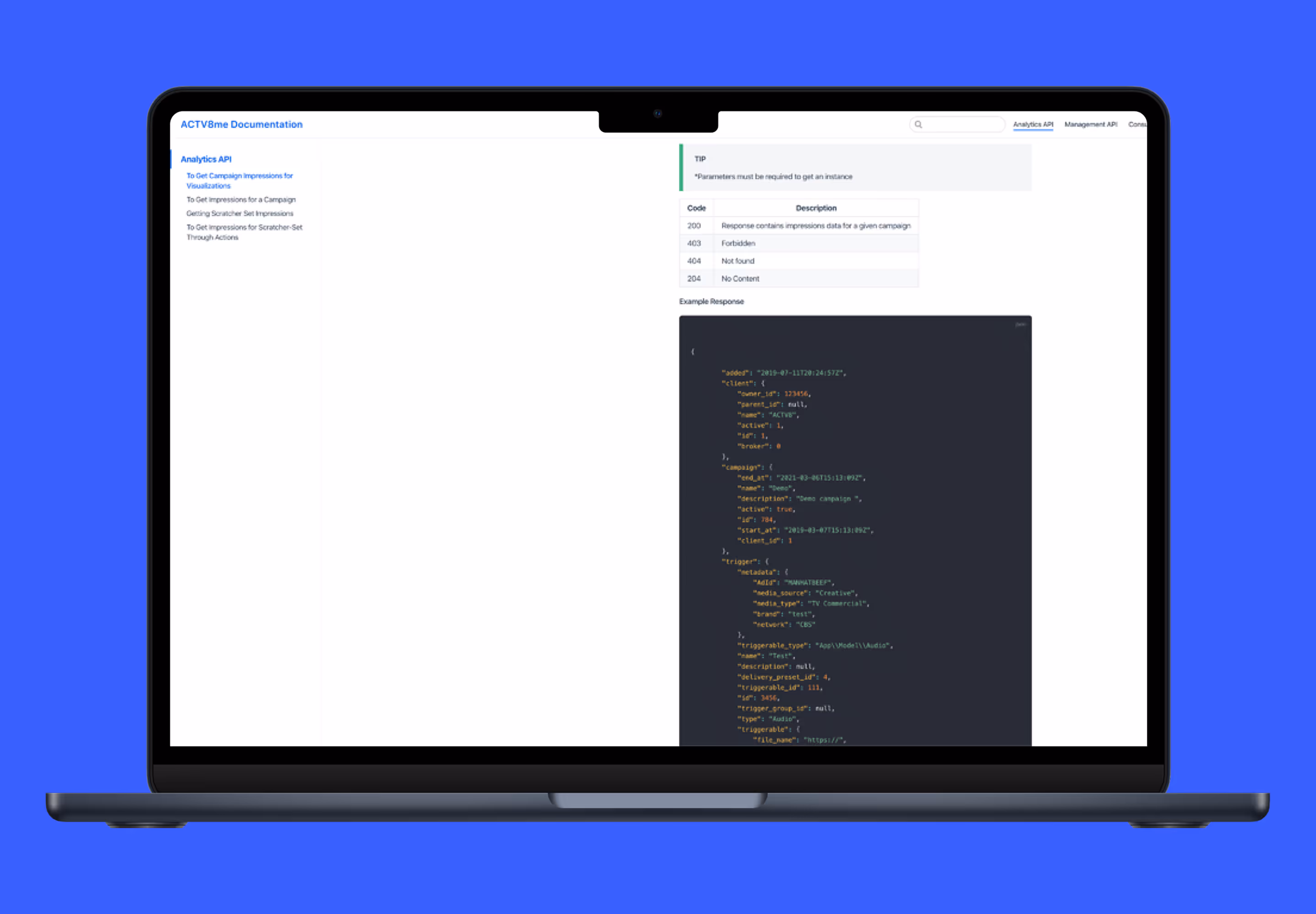 A view demonstrating the various content types the documentation platform supported.