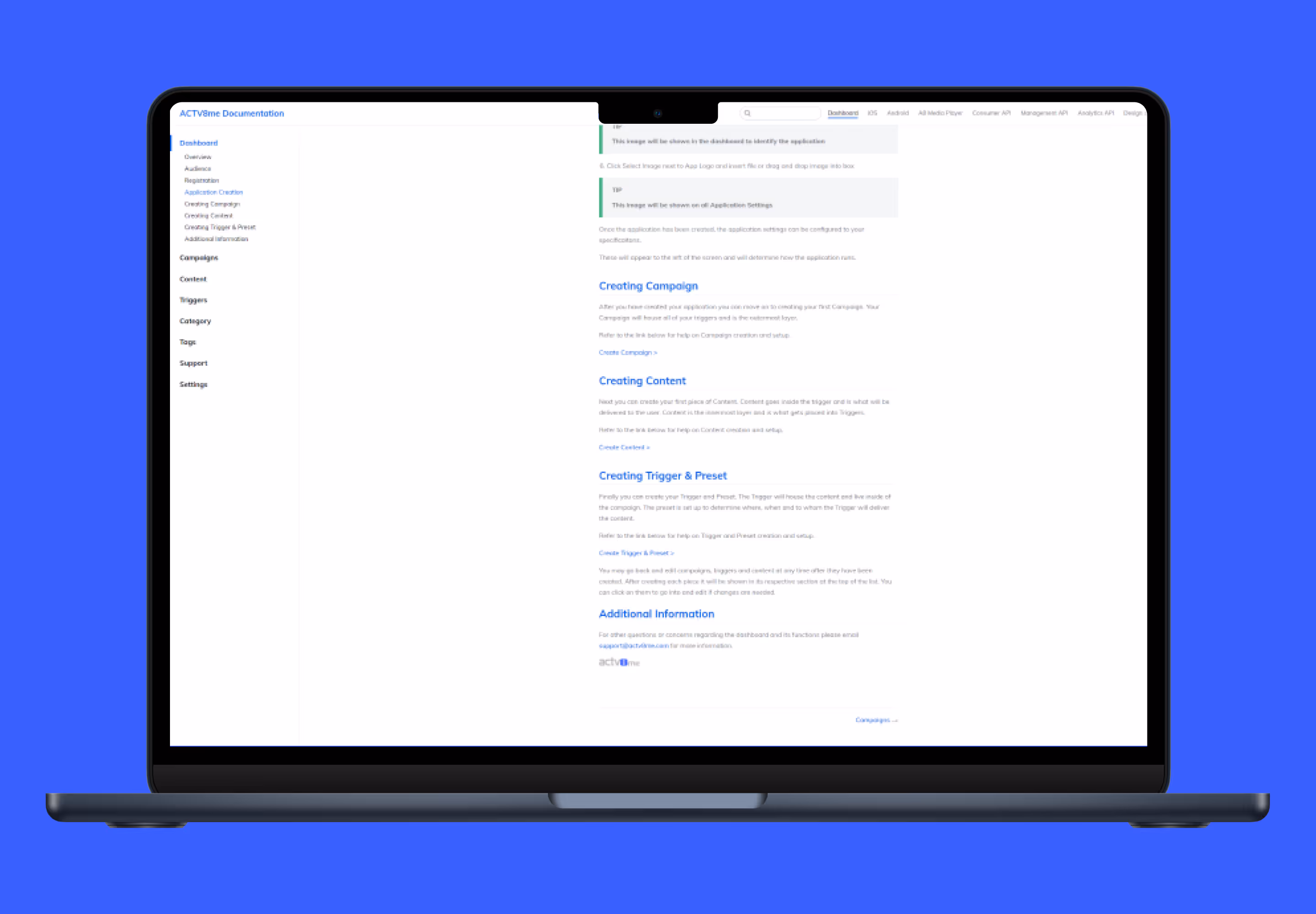 A view of documentation on the User side.