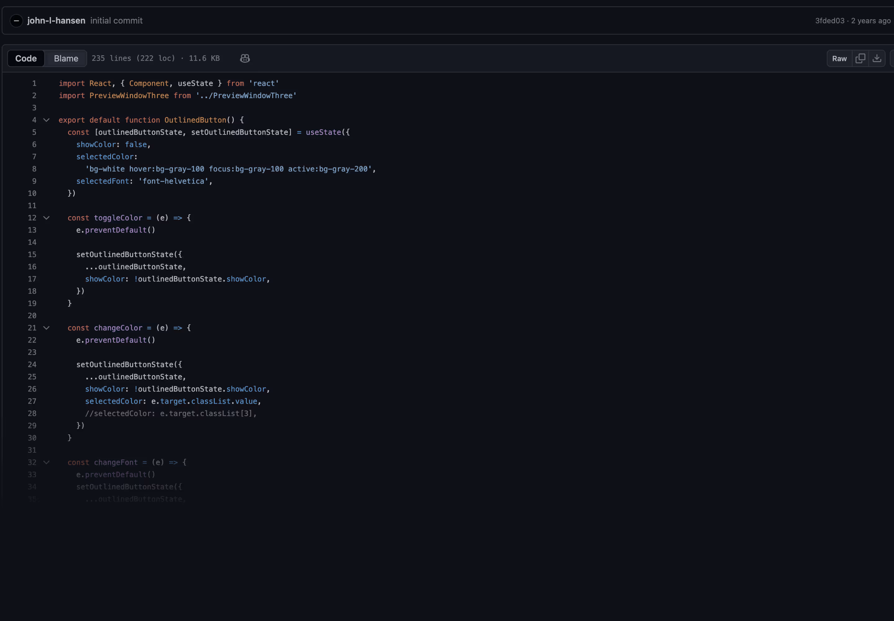 Example of a component's JSX.