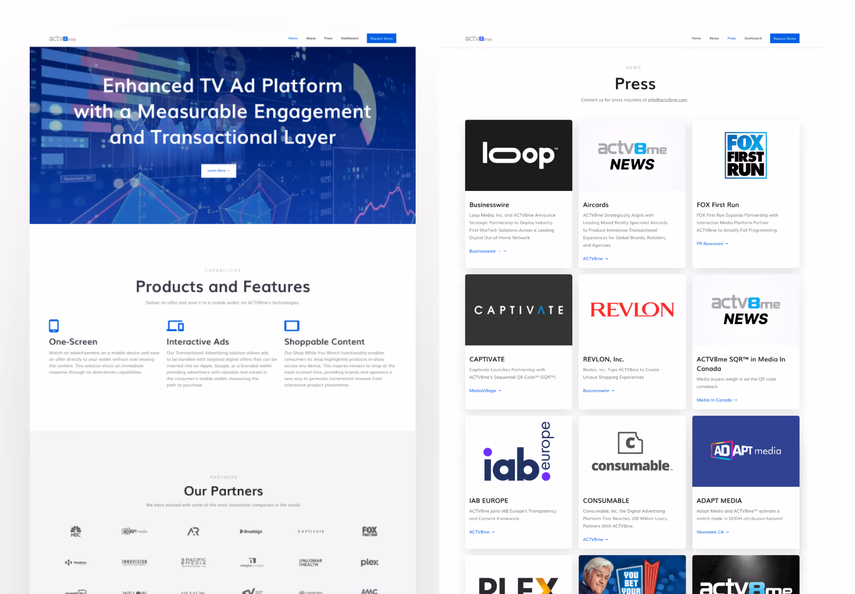 An angled view of the homepage showing the wireframe with visual design layered on top.