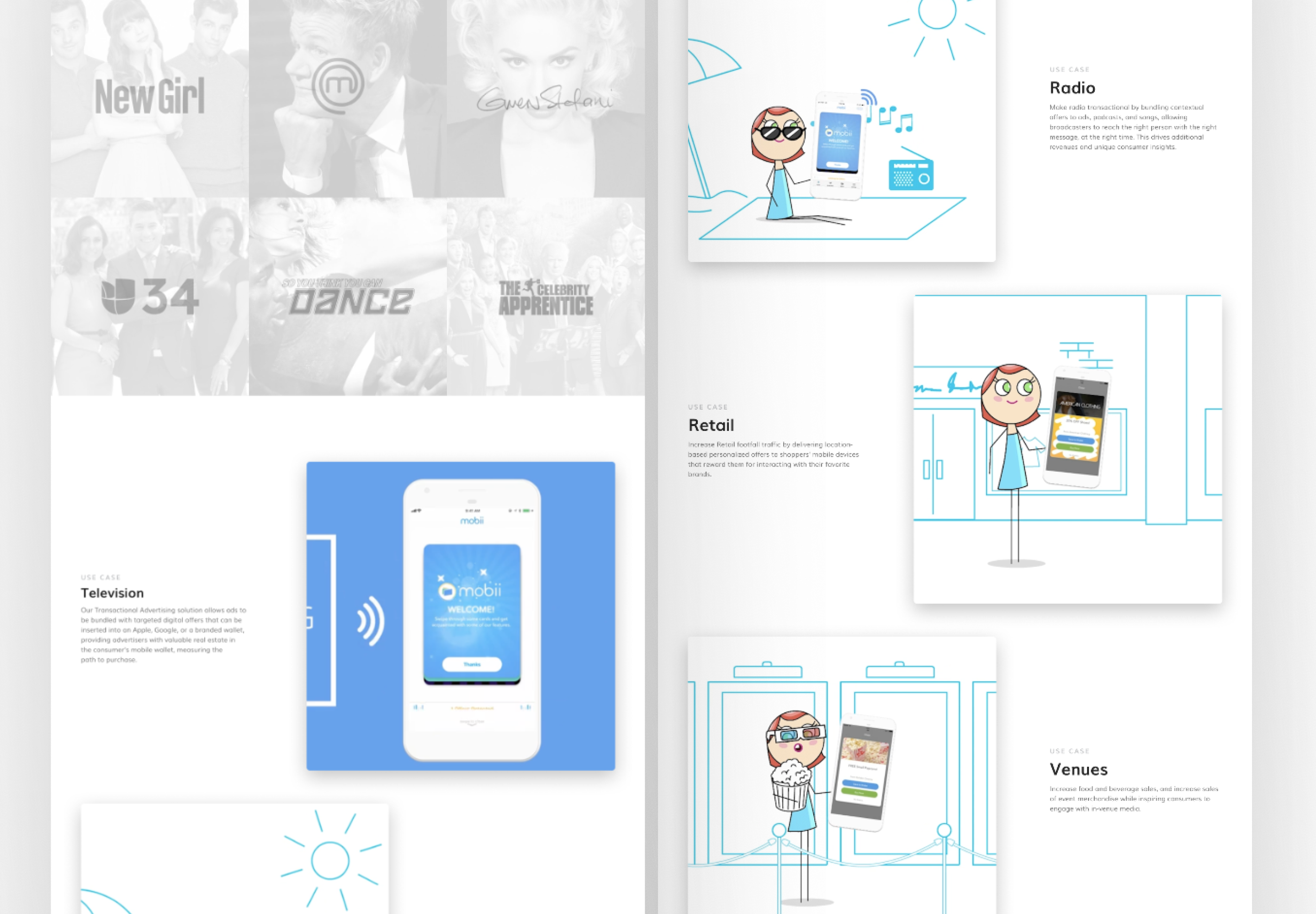 An angled view of the homepage showing the wireframe with visual design layered on top.