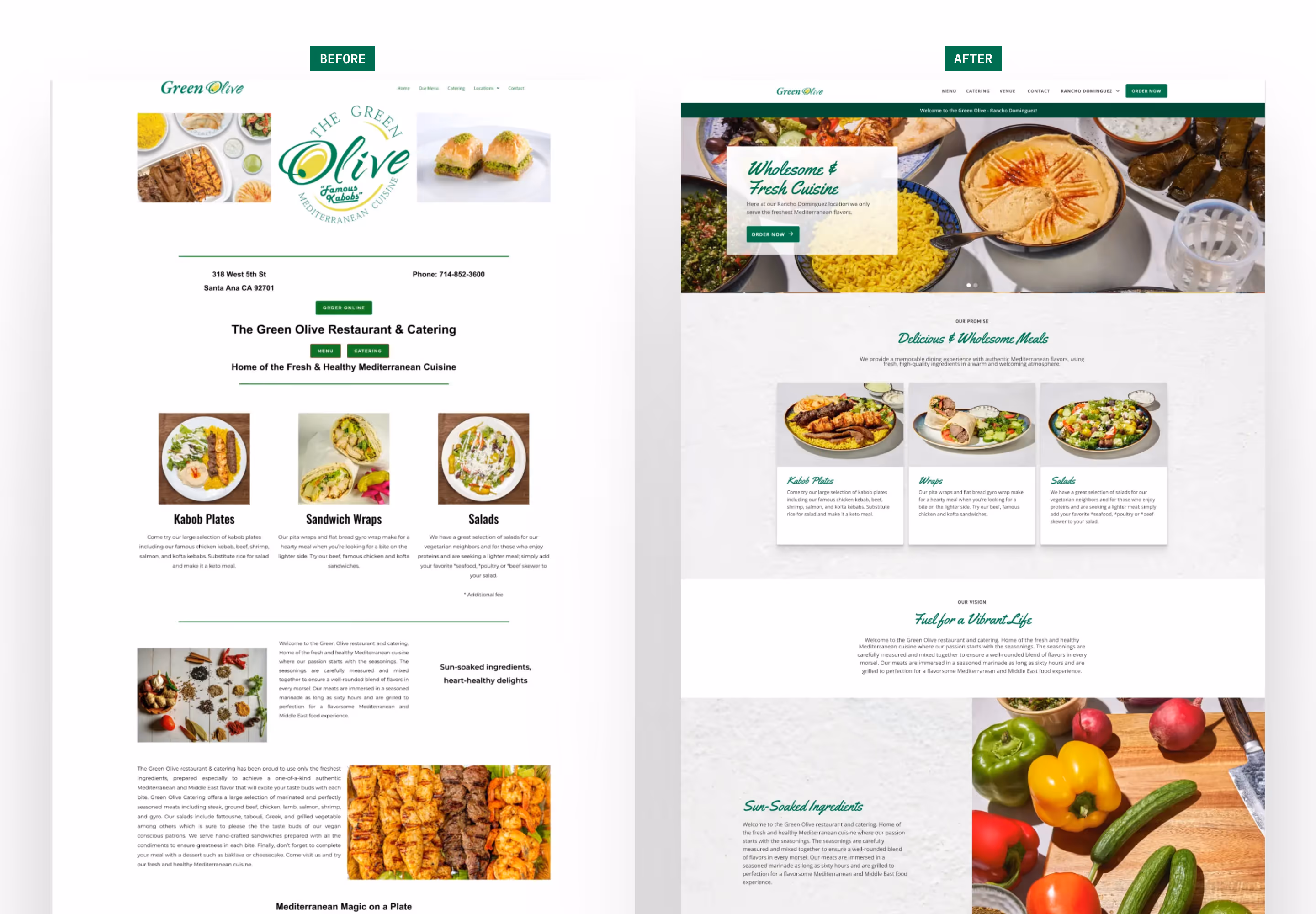 Wireframe and visual design of the ACTV8me corporate website homepage.