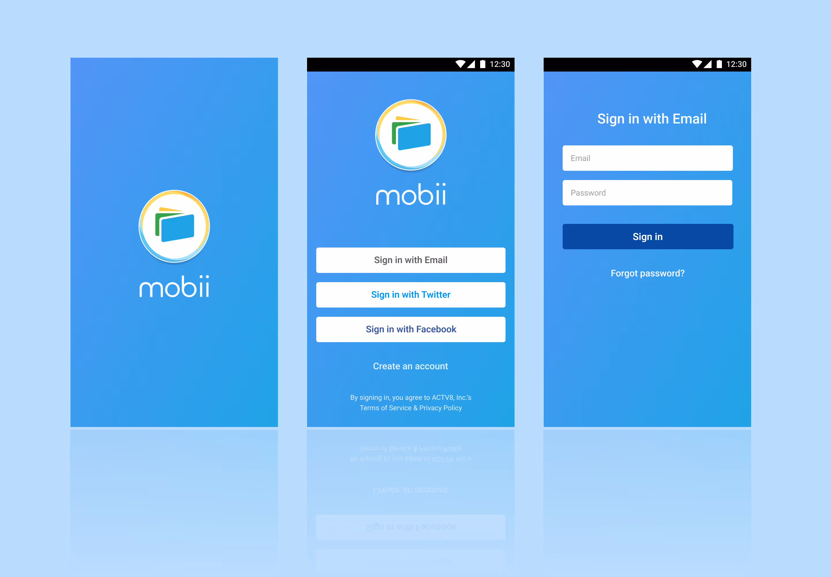Mobii redesign of login flow.