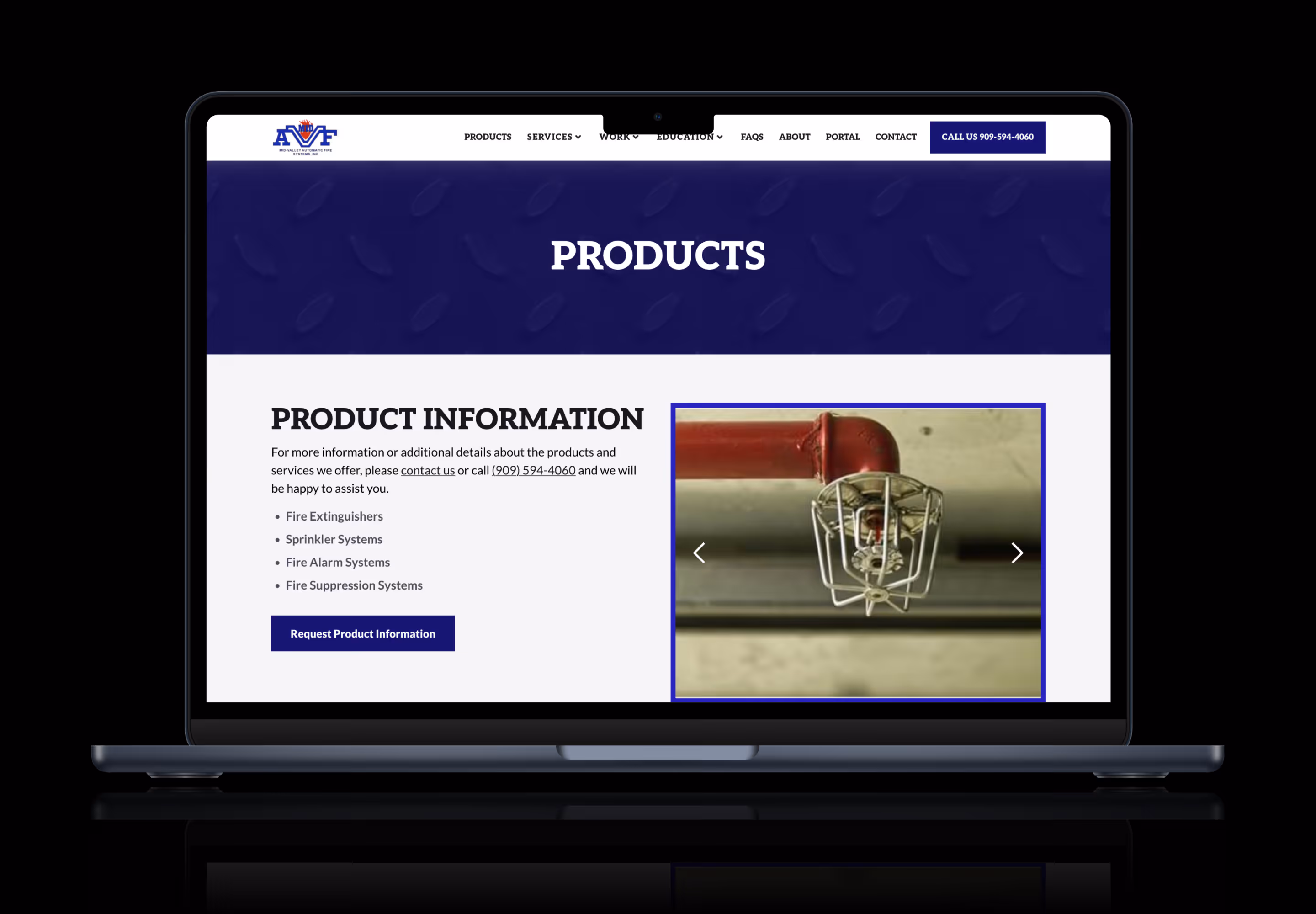 Shot of the Products page.
