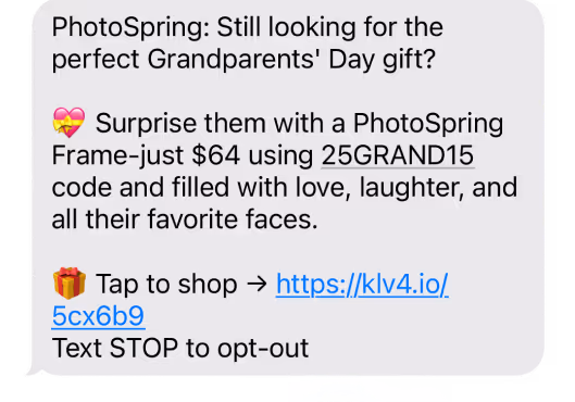 Photospring SMS