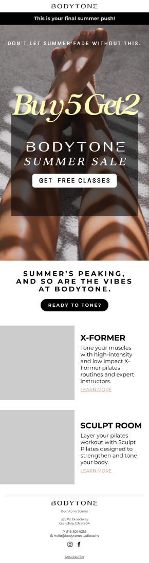 Bodytone Email Marketing