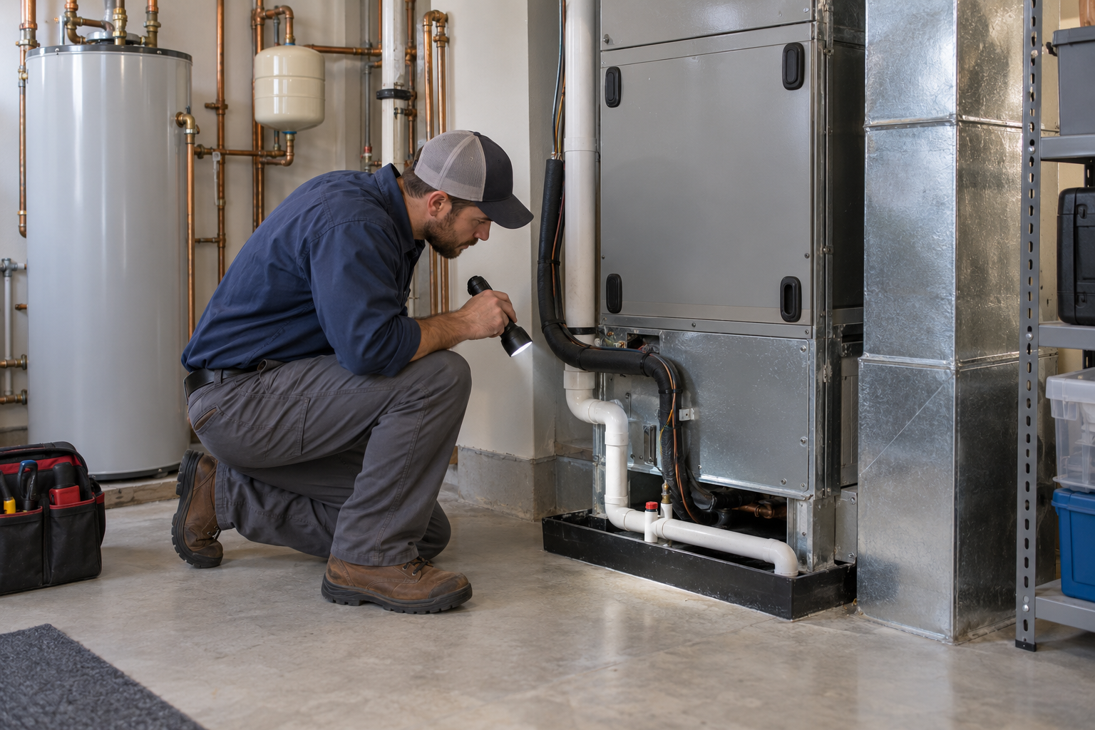 Water Near Your Furnace or Air Conditioner: HVAC Leak or Plumbing Emergency?