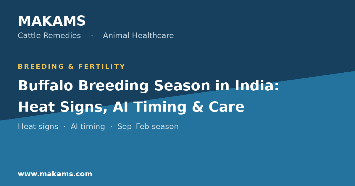 Buffalo breeding season in India — heat signs, AI timing and pre-breeding care guide by Cattle Remedies (MAKAMS)
