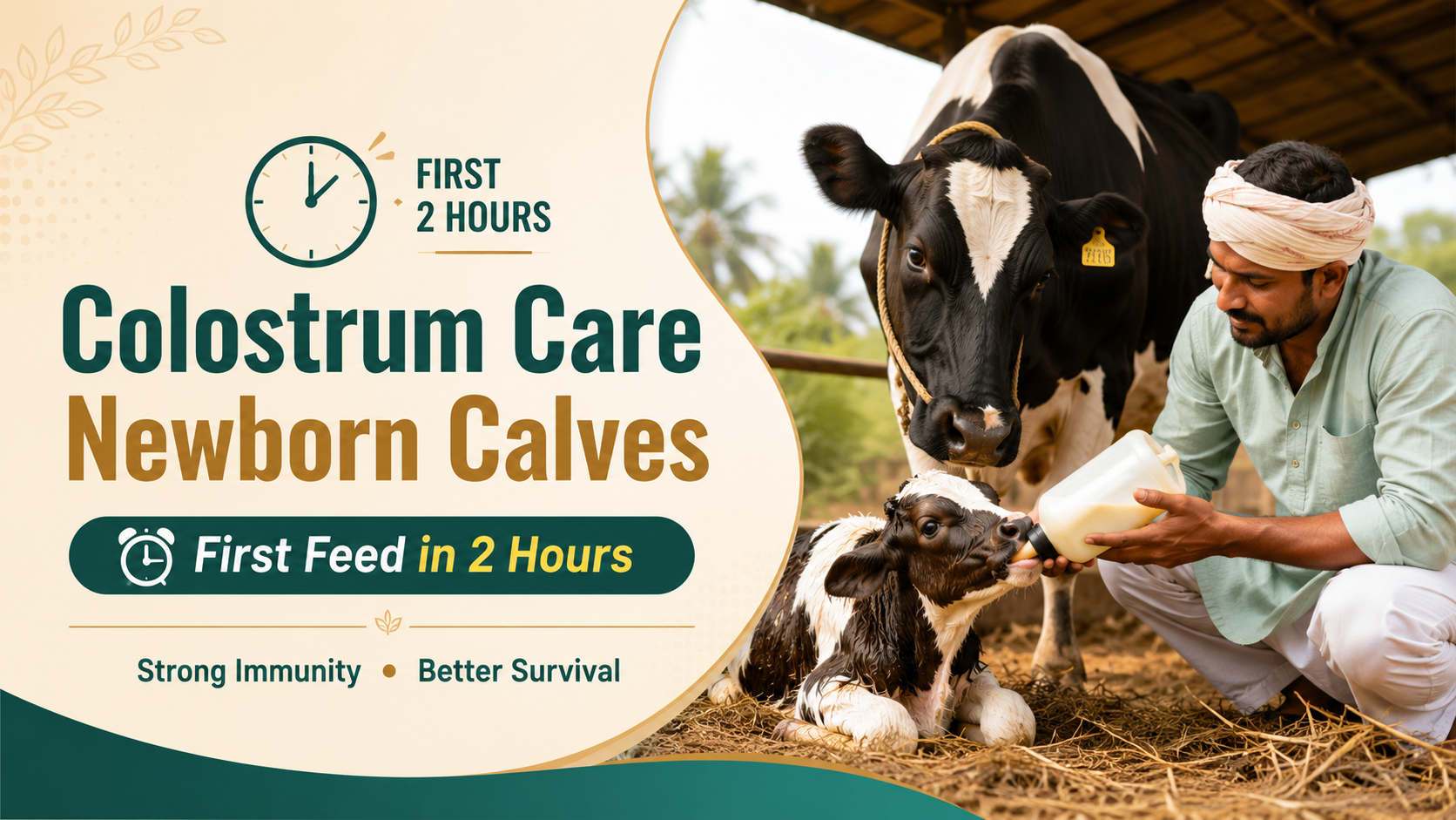 Colostrum management for newborn calves in India — first milk feeding guide by Cattle Remedies (MAKAMS)
