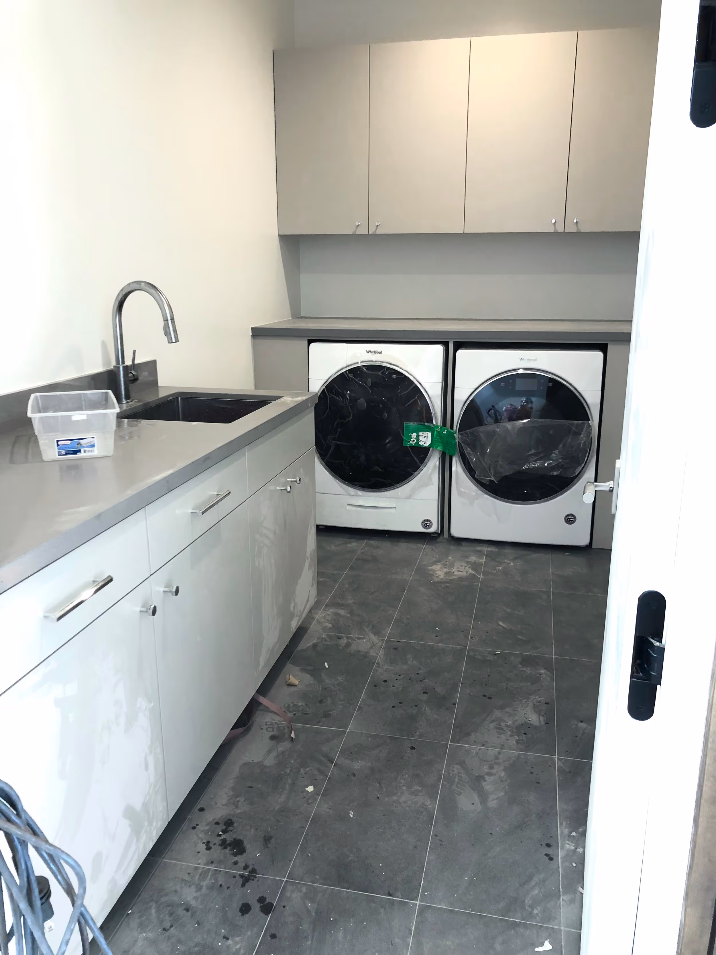 post construction before, residue dust