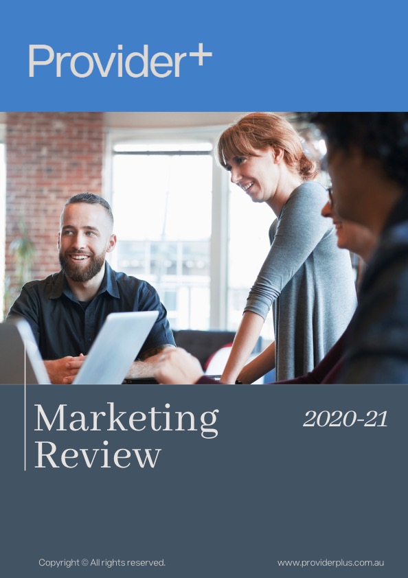 Provider Plus marketing review document cover page for 2020-21. 