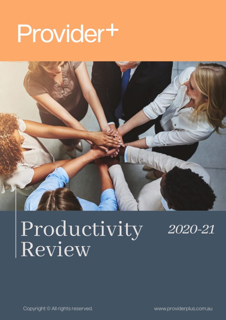 Provider Plus productivity review document cover page for 2020-21.