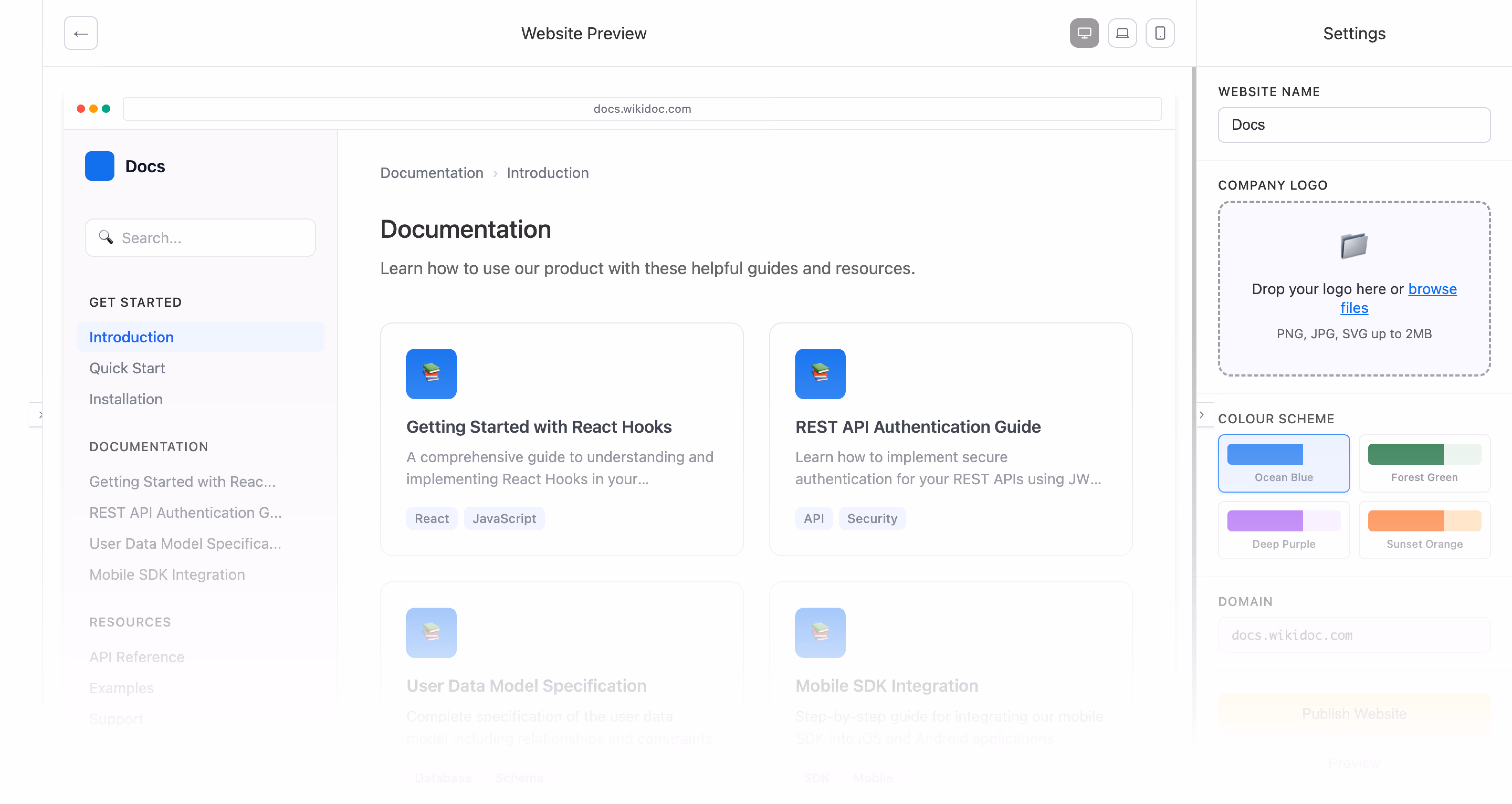 Wikidoc's portal builder feature