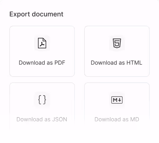 Wikidoc document export modal