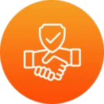 Shield and handshake icon representing trust and security agreement