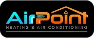 Air Point Heating and Air Conditioning logo with blue and orange design