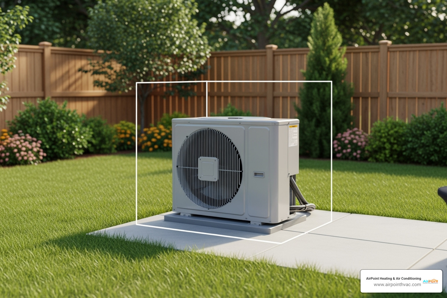 an outdoor condenser unit with clear space around it - ductless mini split maintenance