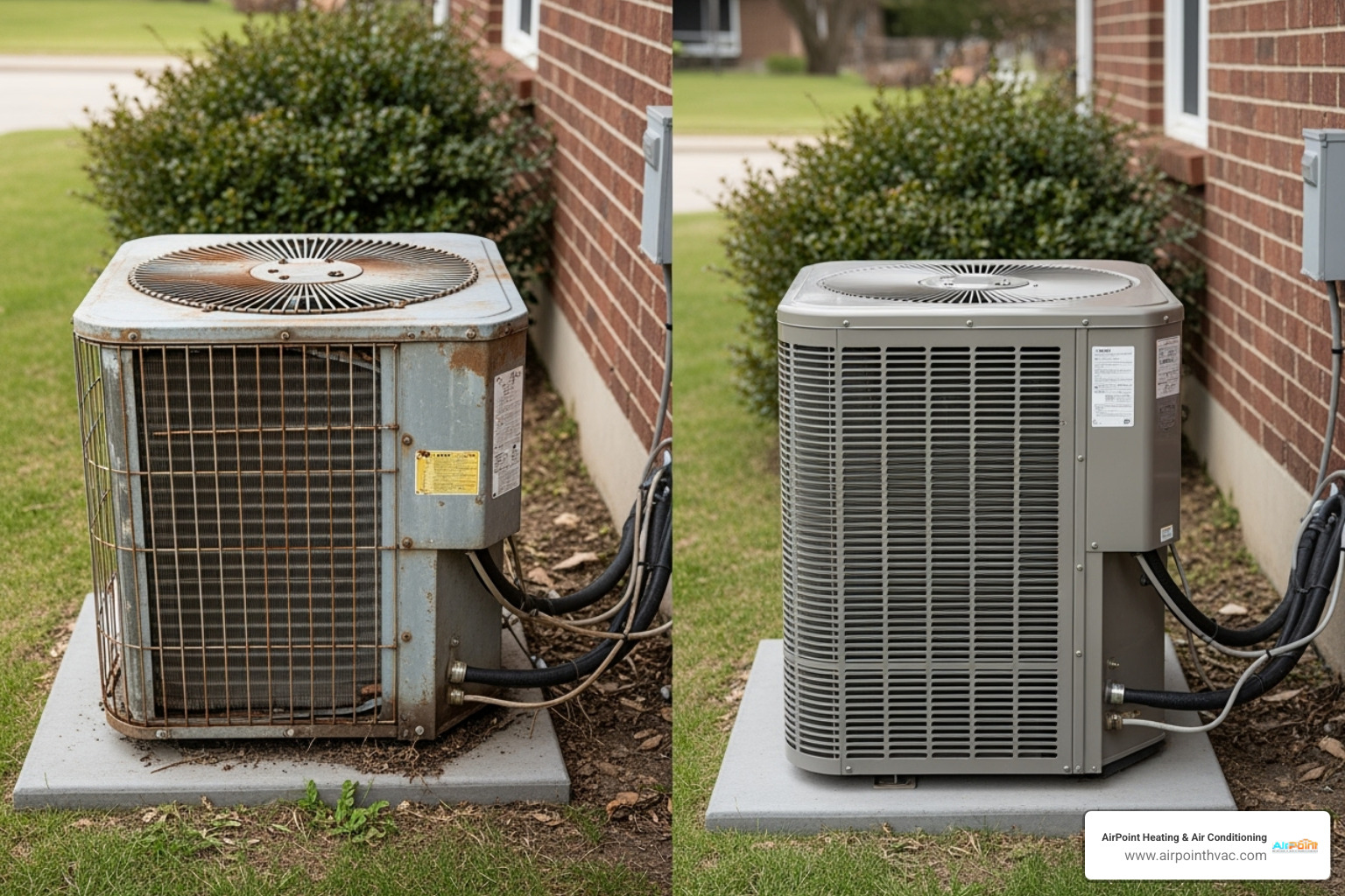 Old, inefficient AC unit vs. new, modern one - AC repair Yorba Linda