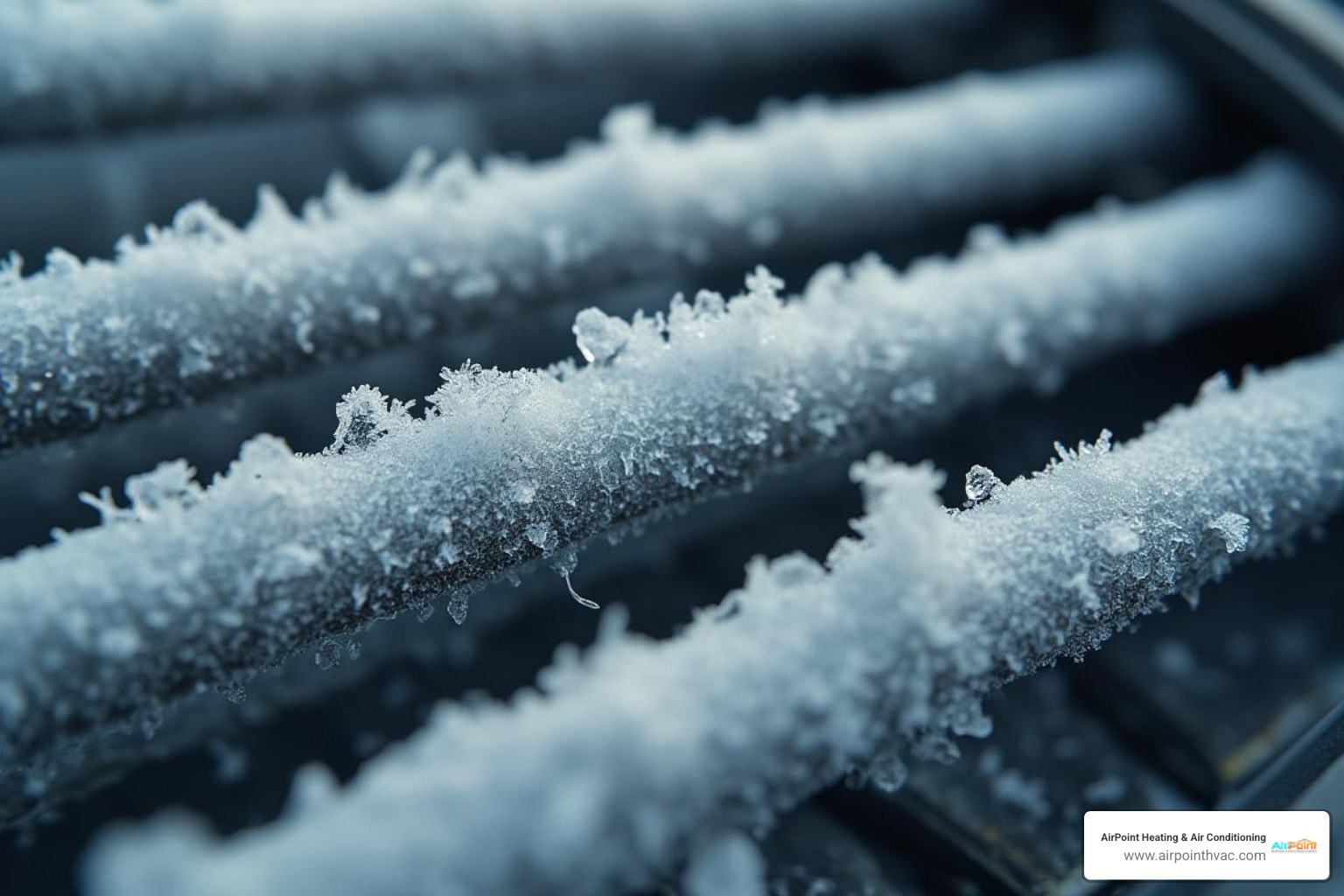 A frozen evaporator coil with visible ice buildup. - AC unit not cooling