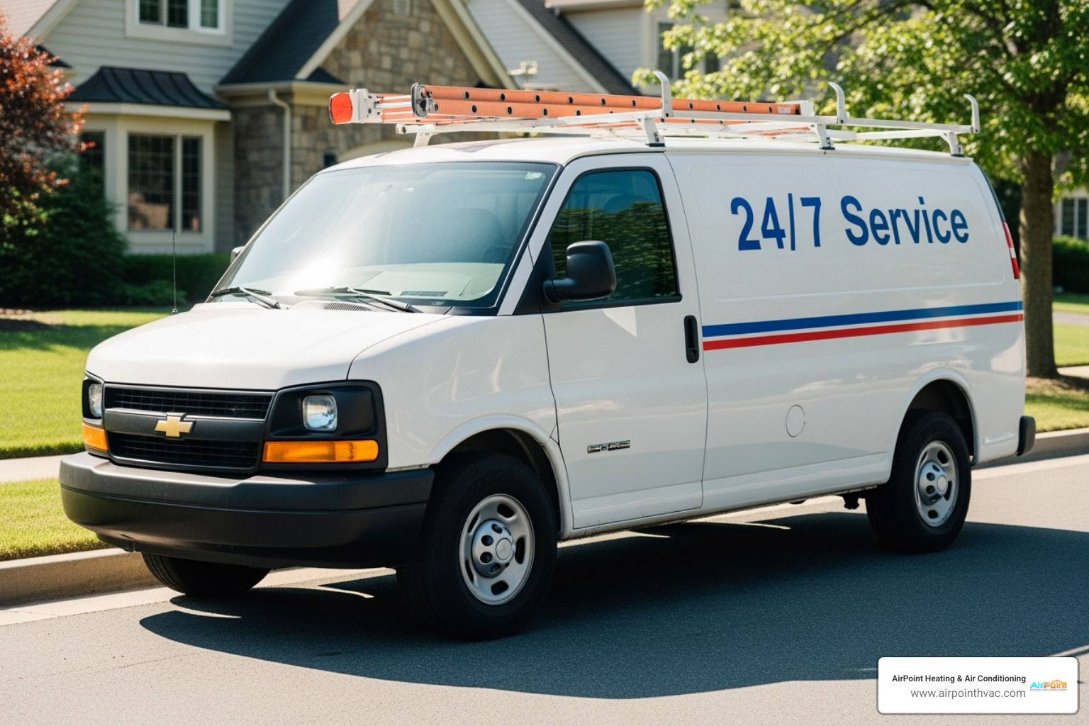 Service van with 24/7 Service written on the side - 24 hour heating service in anaheim hills ca Service van with 24/7 Service written on the side - 24 hour heating service in anaheim hills ca