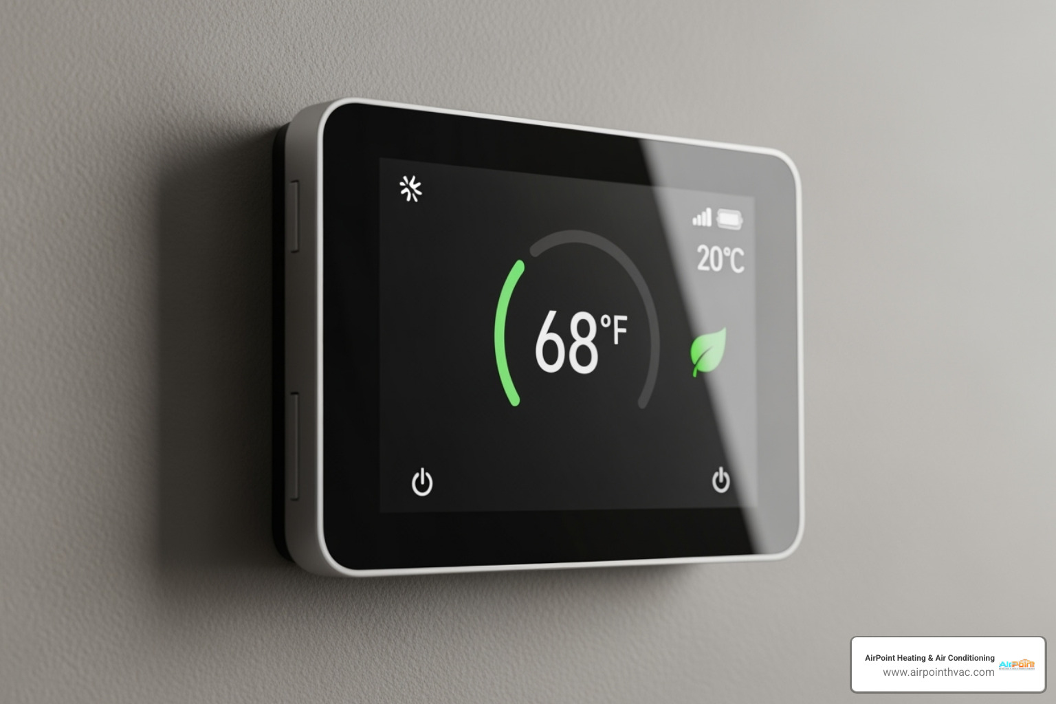 modern smart thermostat displaying energy-saving temperature - heating installation in coto de caza ca modern smart thermostat displaying energy-saving temperature - heating installation in coto de caza ca