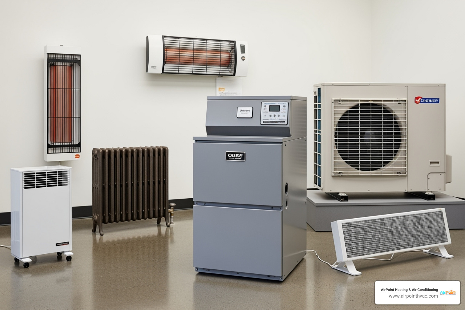 different types of heating units including a modern furnace and a heat pump - heating installation in newport coast ca different types of heating units including a modern furnace and a heat pump - heating installation in newport coast ca