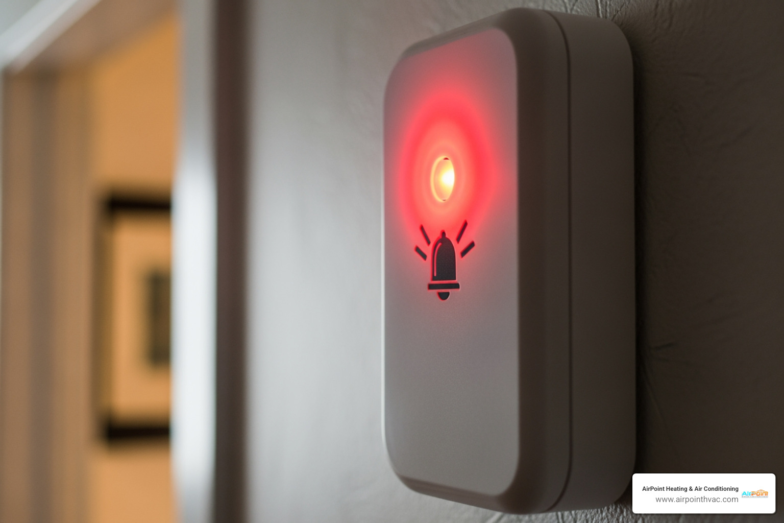 carbon monoxide detector in alarm state on a wall - 24/7 heating repair in lake forest ca