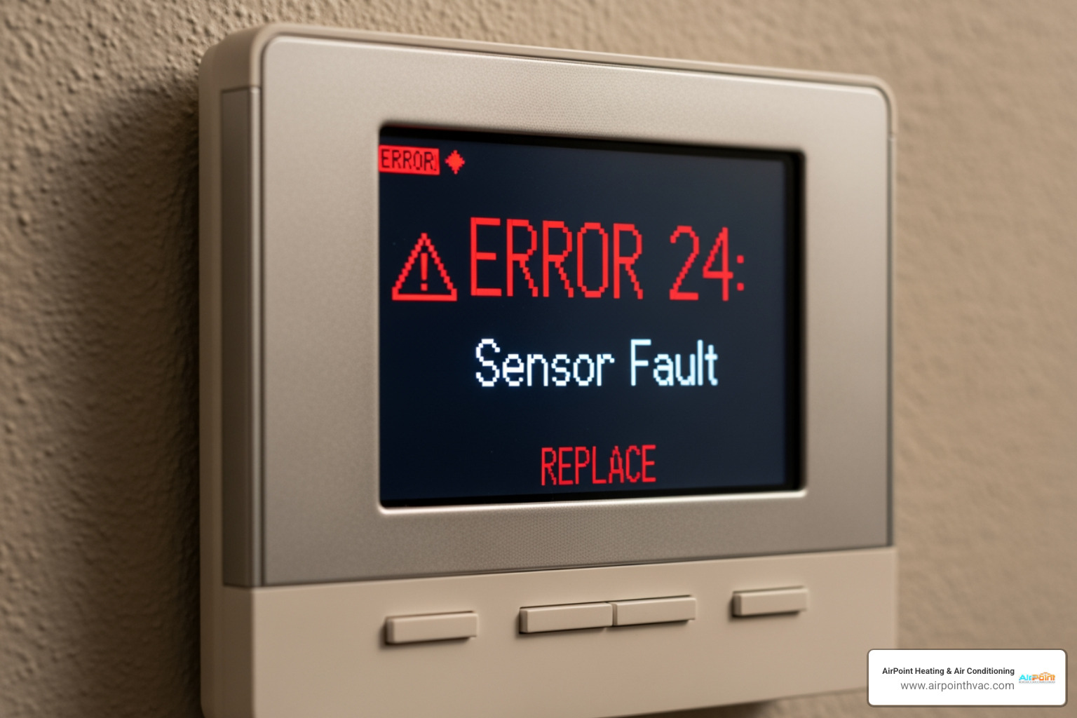 a digital thermostat displaying an error message - 24 hour heating service in pico rivera ca