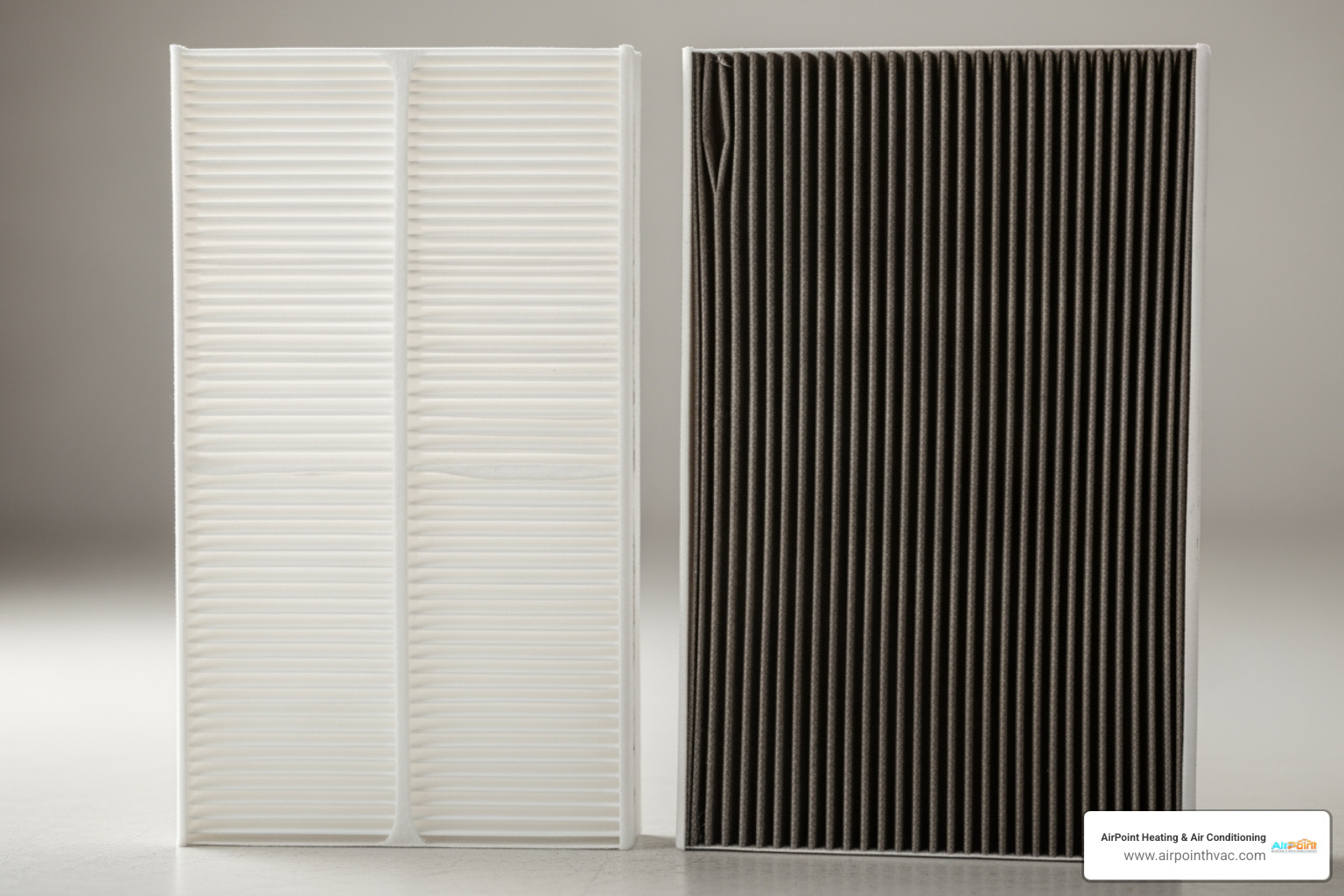 clean HVAC air filter next to a dirty one - 24 hour heating service in rossmoor ca clean HVAC air filter next to a dirty one - 24 hour heating service in rossmoor ca