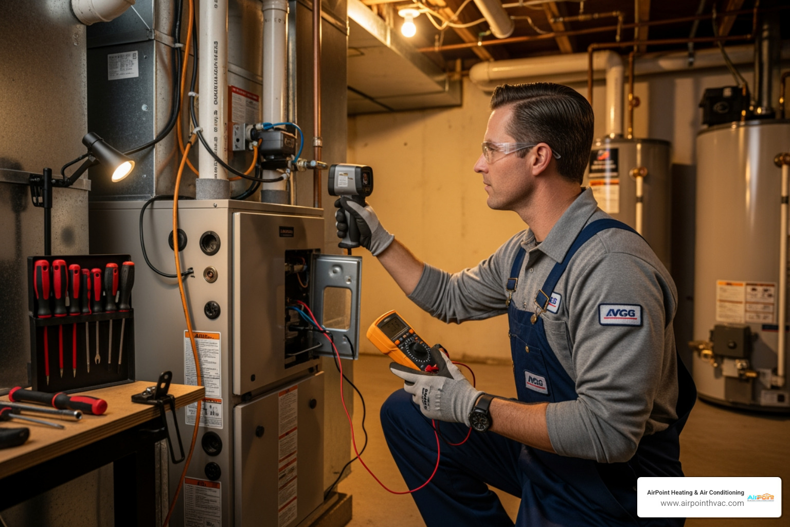 technician diagnosing a furnace issue - 24 hour heating service in tustin ca technician diagnosing a furnace issue - 24 hour heating service in tustin ca